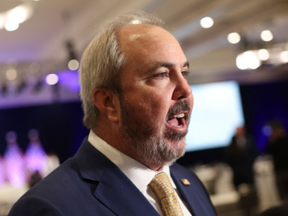 Chair of the Republican National Committee (RNC) Joe Gruters speaks to journalists during