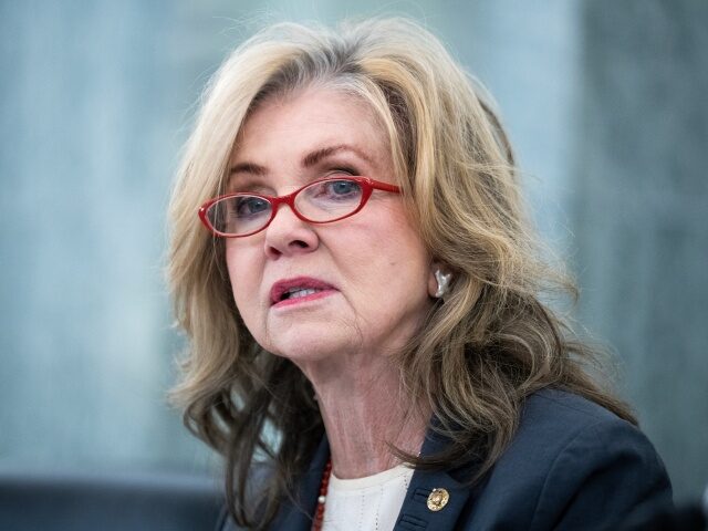 UNITED STATES - JANUARY 28: Chairman Marsha Blackburn, R-Tenn., speaks during the Senate C