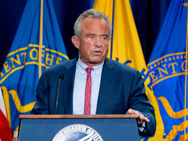 Robert F. Kennedy Jr., US secretary of Health and Human Services (HHS), speaks during an a