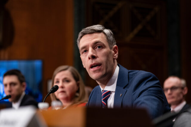 Bowman Says US Regulators Reached Consensus On Basel Plan Jonathan Gould, comptroller of the currency, speaks during a Senate Banking, Housing, and