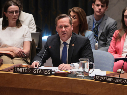 NEW YORK, NEW YORK - APRIL 07: Mike Waltz, U.S. Ambassador to the UN, speaks during a Unit