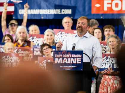 Graham Platner, Democratic US Senate candidate for Maine, during a primary election night