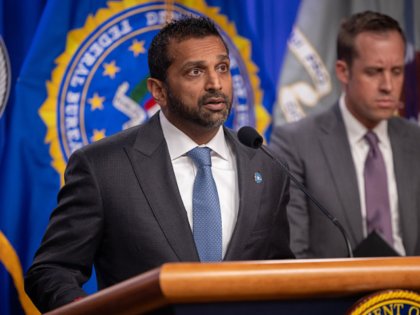 WASHINGTON, DC - JULY 1: FBI Director Kash Patel speaks at a press conference announcing T
