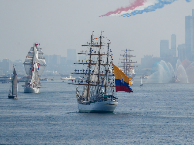 WATCH: 100 Tall Ships and Navy Vessels Fill New York Harbor for July Fourth Flotilla Parade