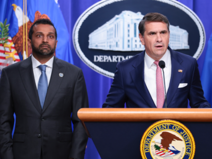 WASHINGTON, DC - JULY 01: Acting U.S. Attorney General Todd Blanche speaks alongside Feder