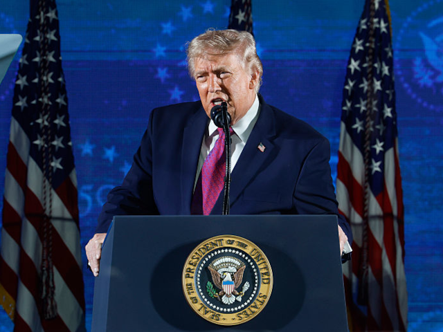 KEYSTONE, SOUTH DAKOTA - JULY 03: U.S. President Donald Trump speaks during a rally at Mou