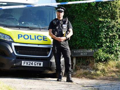 Police outside the house of Ann Widdecombe in Haytor in Dartmoor. The ex-Tory prisons mini
