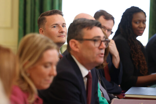 First Cabinet Meeting of UK Prime Minister Andy Burnham Wes Streeting, UK defence secretary, center, during UK Prime Minister Andy Burnham's
