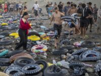 Boat people and migrants after crossing the border between Ceuta and Morocco, on 31 July, 2026 in Ceuta, Spain. Large numbers of people continued to enter Ceuta from Morocco in an uncontrolled manner as night fell on Thursday, 30 July. From early in the morning, thousands of migrants had entered the autonomous city by swimming and also on foot, skirting the breakwater that separates the autonomous city from Morocco. The units responsible for border control in Ceuta have recovered the bodies of 16 people from the water in the last 24 hours, bringing the total number of foreign nationals found dead in Ceuta’s waters whilst attempting to swim across from Morocco so far this year to 47. (Photo By Marcos Moreno/Europa Press via Getty Images)