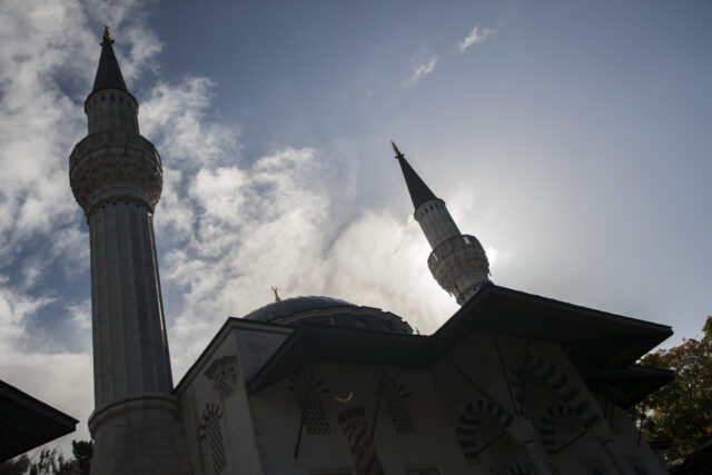The Sehitlik Mosque is pictured in tne Neukoelln district on the Open Mosques Day on Octob