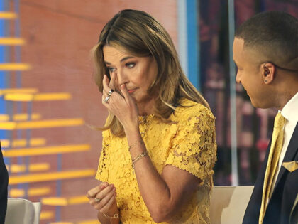 Savannah Guthrie and Craig Melvin are seen at the "TODAY" show in Uptown, Manhattan on Apr