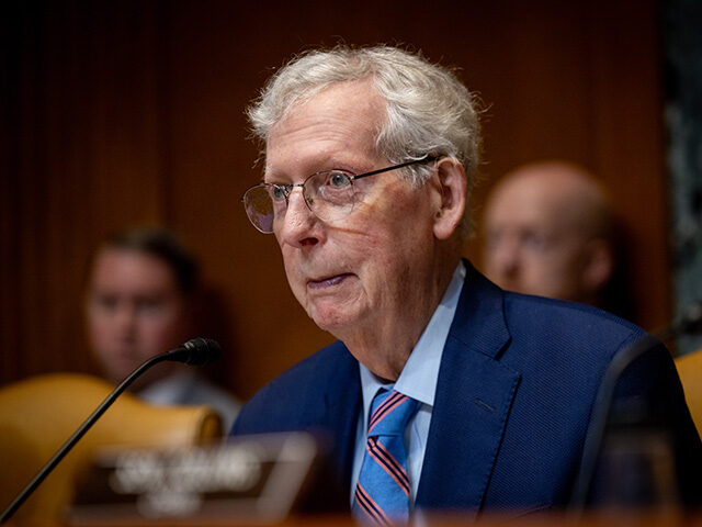 Senator Mitch McConnell (R-KY) is seen during a Senate Committee on Appropriations, Subcom