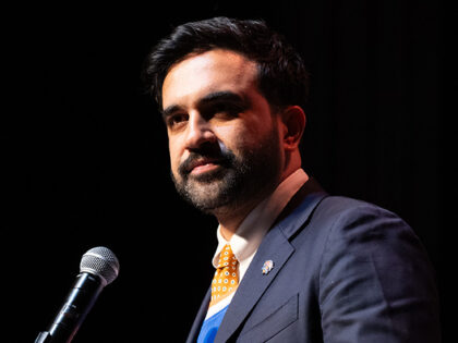 Zohran Mamdani, mayor of New York, during a "Get Out The Vote" rally ahead of a primary el