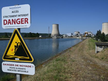 Tis photograph shows a view of the stopped Golfech nuclear power plant in southwestern Fra
