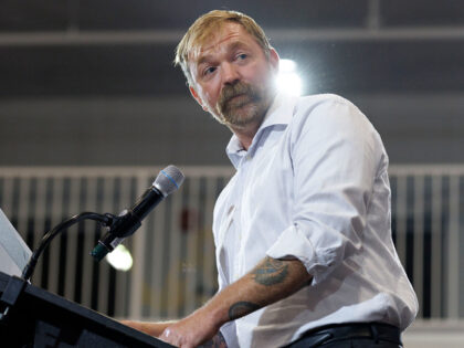 BLUE HILL, MAINE - JUNE 9: Democratic U.S. Senate candidate Graham Platner speaks at his P