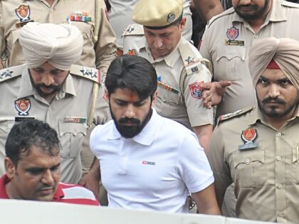 AMRITSAR, INDIA OCTOBER 31: Gangster Lawrence Bishnoi amid heavy police security while com