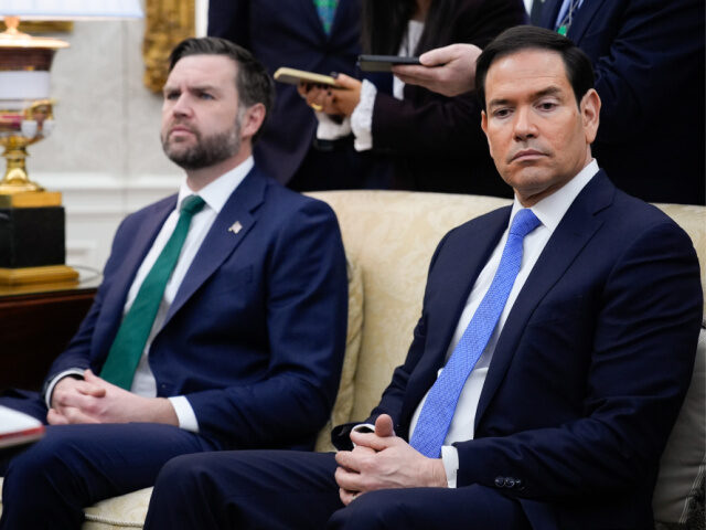 US Vice President JD Vance, left, and Marco Rubio, US secretary of state, during a meeting