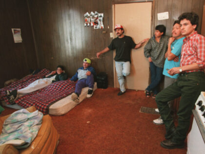 Six of seven men who rent a one-bedroom apartment in Worthington to save money. The men wo