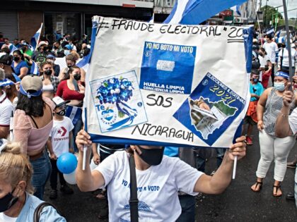 Nicaragua elections Nicaraguan citizens exiled in Costa Rica hold a demonstration against the elections in Nic