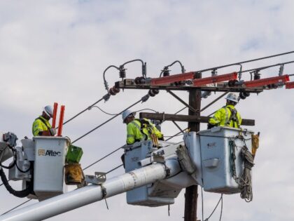 Power repair crew at work
