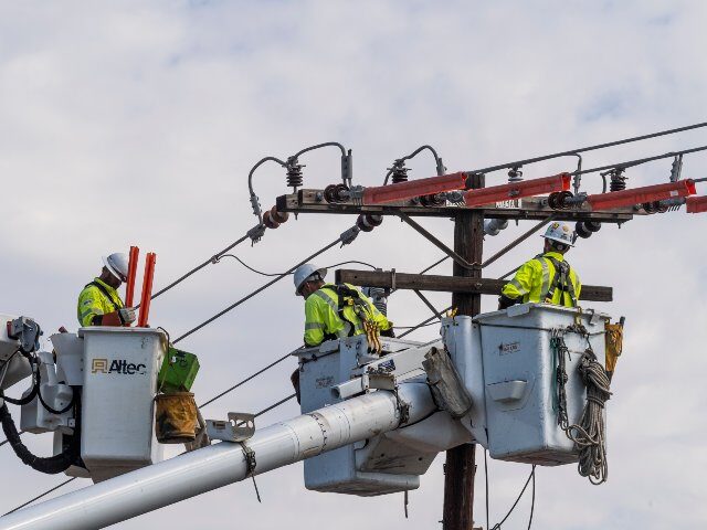 Power repair crew at work