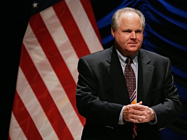 WASHINGTON - JUNE 23: Radio personality Rush Limbaugh interacts with the audience before t