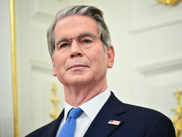 Scott Bessent US Secretary of Treasury Scott Bessent looks on during the launch of Trump investment acco