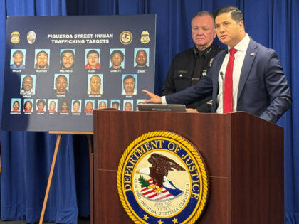 Law enforcement officials announced the arrest of 10 alleged sex traffickers who operate o