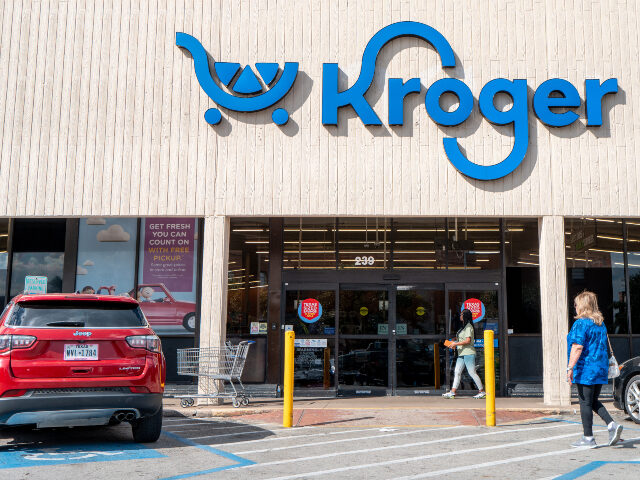 A Kroger grocery store is seen in the Heights district on October 08, 2025 in Houston, Tex