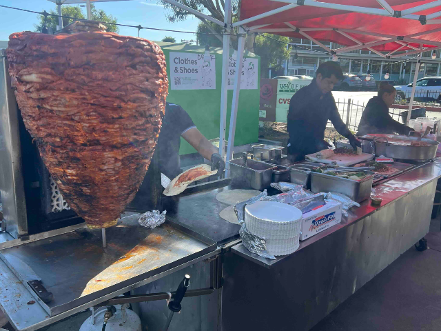 Just across Lincoln Blvd from Casablanca, unpermitted food prepared and sold in sidewalk o
