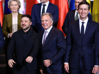 (Front row L-R) German Chancellor Friedrich Merz, Ukraine's President Volodymyr Zelen