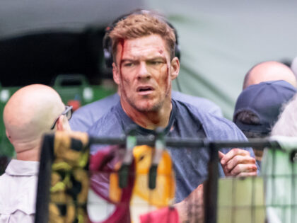 PHILADELPHIA, PENNSYLVANIA - JUNE 18: Actor Alan Ritchson is seen filming scenes of the Am
