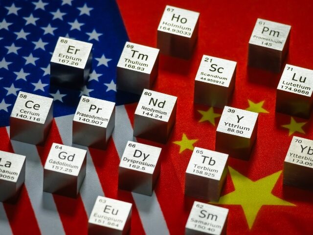  In this photo illustration, metal cubes representing rare eart
