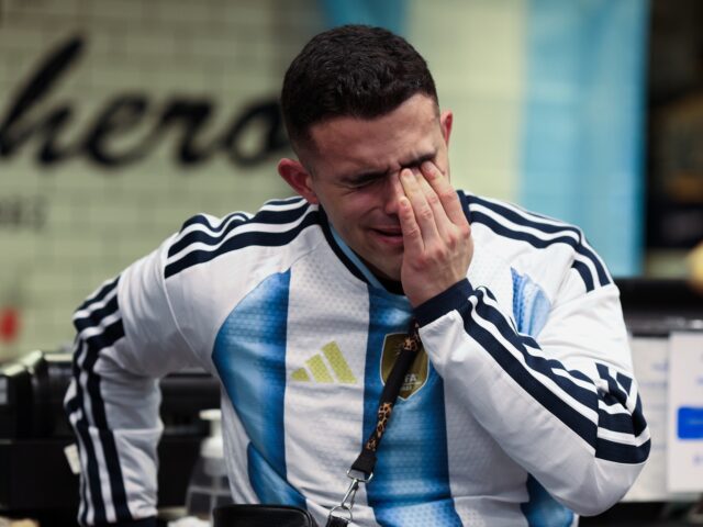 BUENOS AIRES, ARGENTINA - JULY 19: Fans of Argentina react after watching the FIFA World C