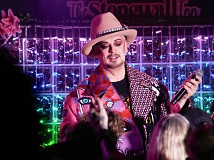 NEW YORK, NEW YORK - JUNE 20: Boy George kicks off PRIDE week with at surprise popup DJ se