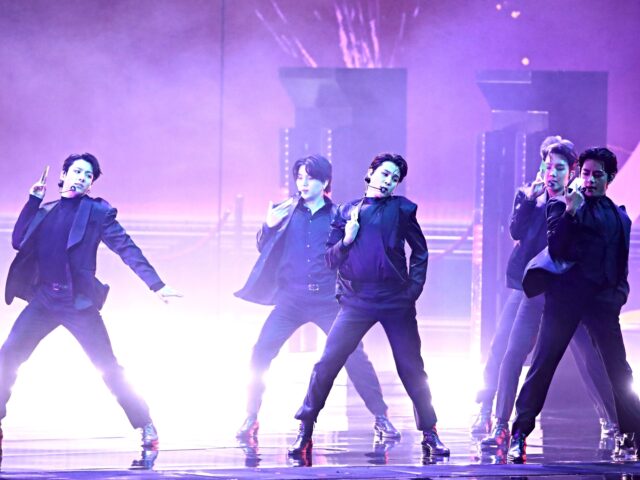 BTS performs onstage at the 64th Annual Grammy Awards held at the MGM Grand Garden Arena o