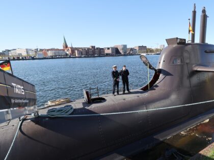 22 April 2026, Schleswig-Holstein, Kiel: A U34 class 212A submarine of the German Navy is