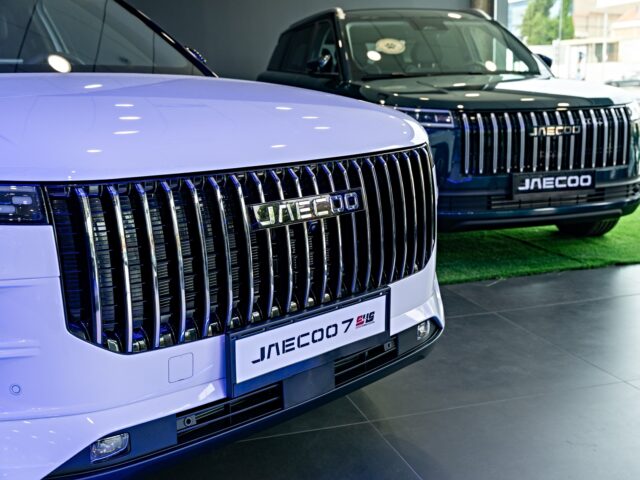 chinese DV This photo taken on June 2, 2026, shows two Jaecoo SUVs of Chinese automaker Chery in Barc