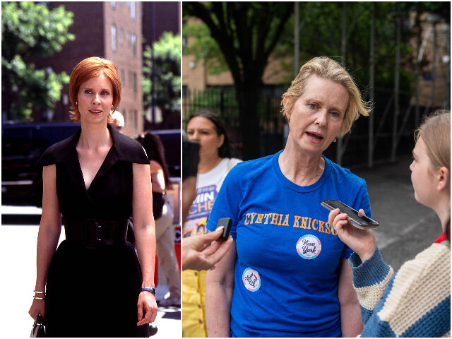 cynthianixon Actress Cynthia Nixon speaks to members of the media during a primary election in New York