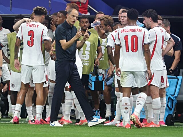 england football TLANTA, GEORGIA - JULY 01: Thomas Tuchel England Manager during a hydration break with his