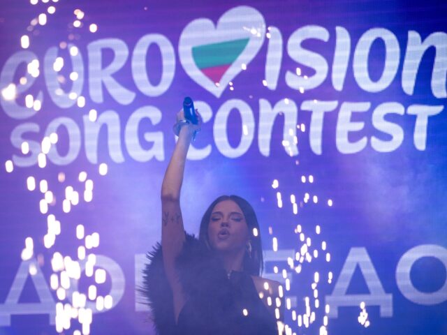 Bulgarian singer Dara performs during a concert in front of National Gallery of Art after