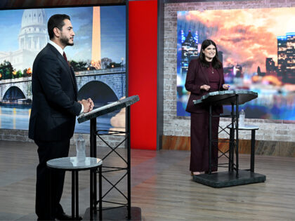 U.S. Senate candidates Abdul El-Sayed, left, and U.S. Rep. Haley Stevens participate in a