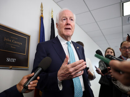WASHINGTON, DC - JULY 29: U.S. Sen. John Cornyn (R-TX) speaks to reporters on the confirma