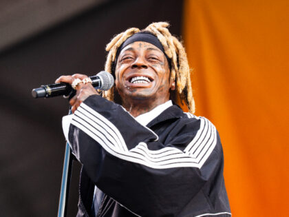 NEW ORLEANS, LOUISIANA - APRIL 26: Lil Wayne performs during 2025 New Orleans Jazz & H
