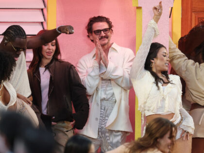 SANTA CLARA, CALIFORNIA - FEBRUARY 08: Young Miko and Pedro Pascal perform onstage during