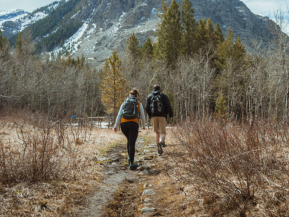mountain trail hikers