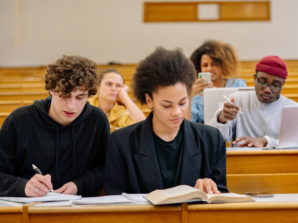 students in a university classroom