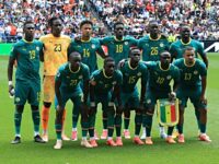 Starting players of Senegal pose for group photos before the round of 32 match between Bel