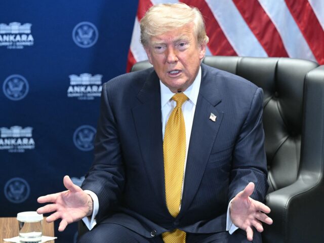 trump nato summit US President Donald Trump speaks as he meets with NATO Secretary General on the sidelines