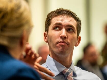 FILE - Tyler Robinson, who is accused of fatally shooting Charlie Kirk, appears during a h